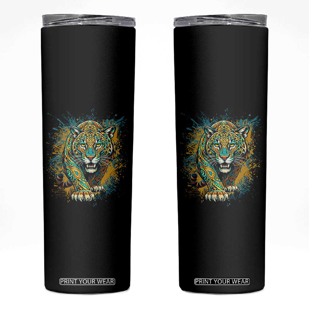 Mandala Spiritual Jaguar Zen Art Skinny Tumbler TS11 Black Print Your Wear