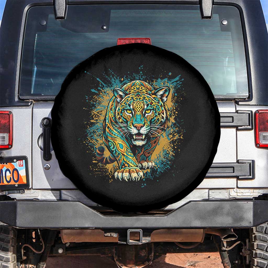 Mandala Spiritual Jaguar Zen Art Spare Tire Cover TS11 No hole Black Print Your Wear