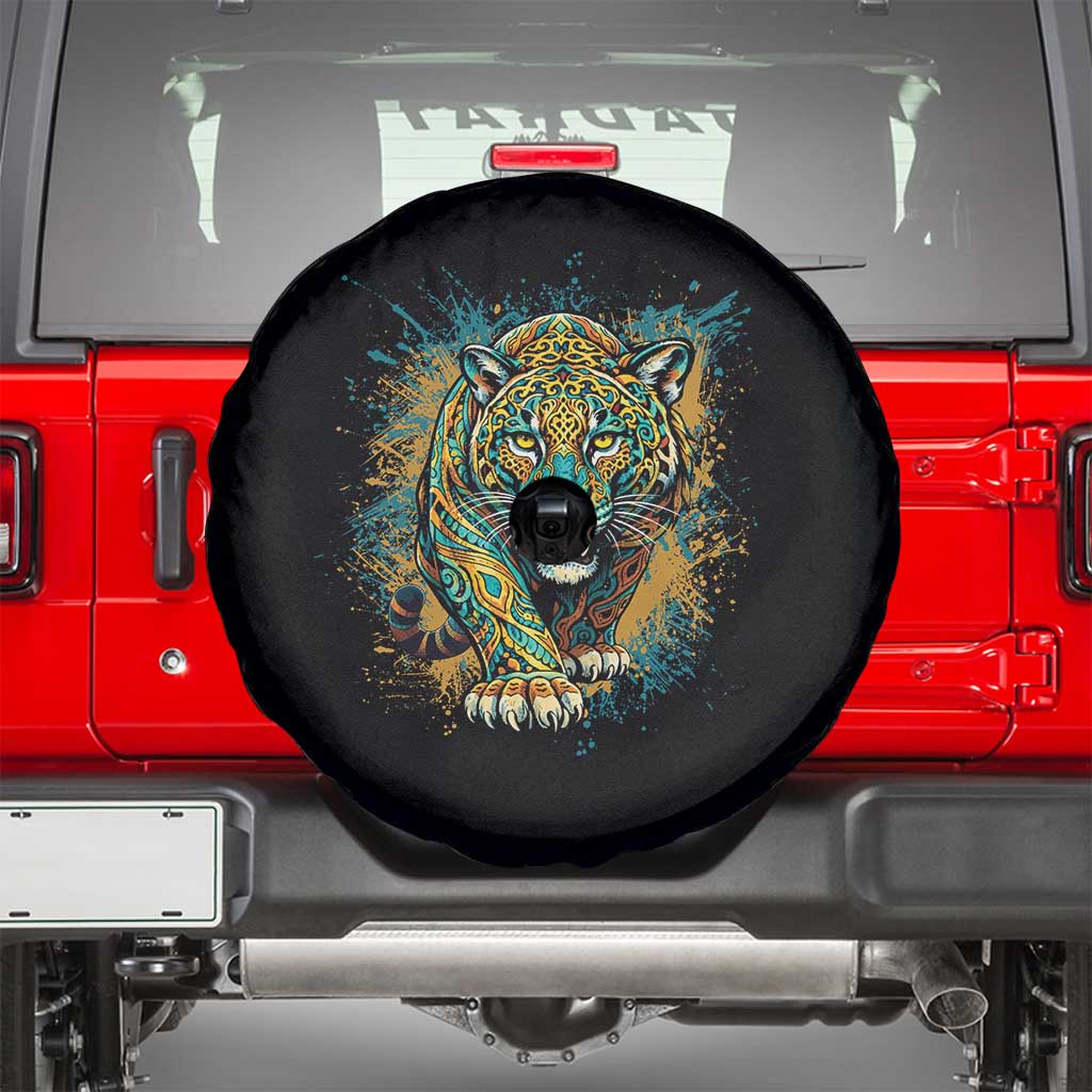 Mandala Spiritual Jaguar Zen Art Spare Tire Cover TS11 Black Print Your Wear