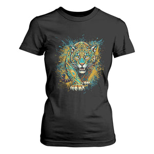 Mandala Spiritual Jaguar Zen Art T Shirt For Women TS11 Black Print Your Wear