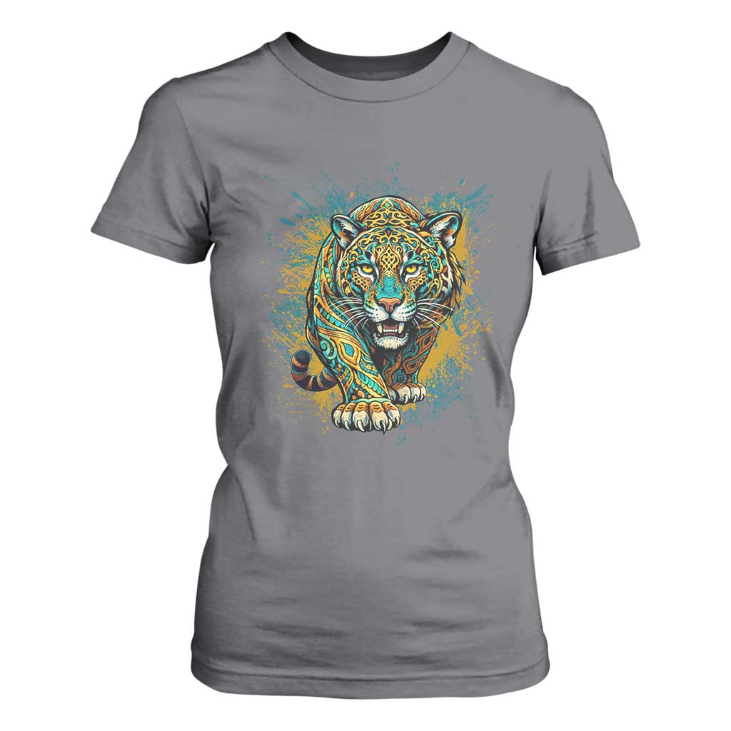 Mandala Spiritual Jaguar Zen Art T Shirt For Women TS11 Charcoal Print Your Wear