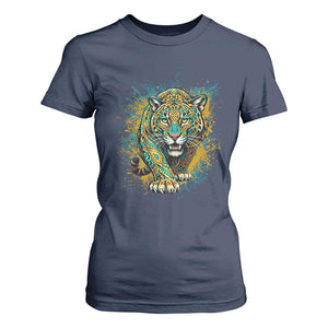Mandala Spiritual Jaguar Zen Art T Shirt For Women TS11 Navy Print Your Wear