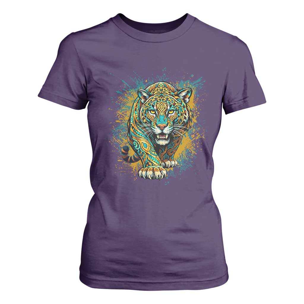 Mandala Spiritual Jaguar Zen Art T Shirt For Women TS11 Purple Print Your Wear