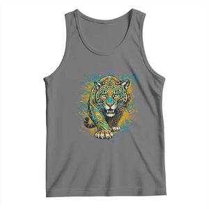 Mandala Spiritual Jaguar Zen Art Tank Top TS11 Black Heather Print Your Wear