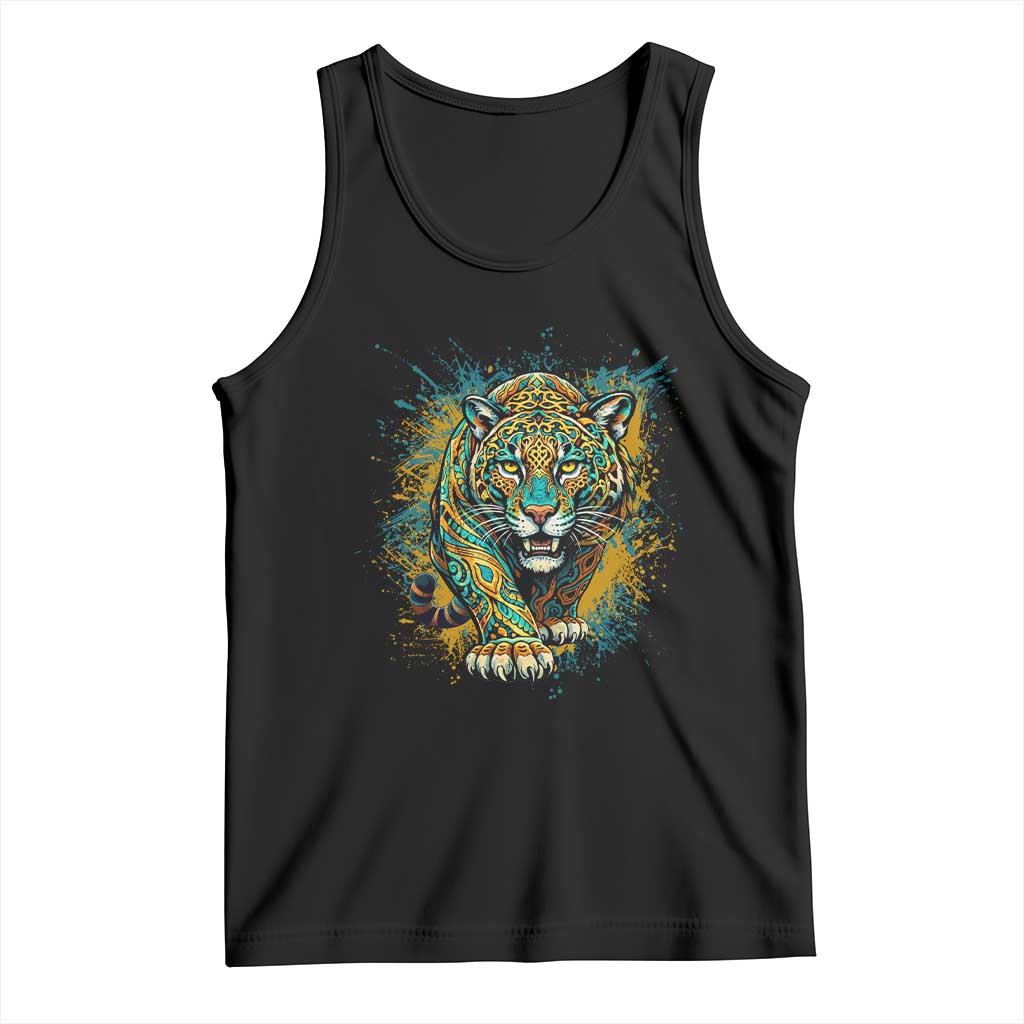 Mandala Spiritual Jaguar Zen Art Tank Top TS11 Black Print Your Wear