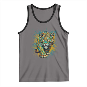 Mandala Spiritual Jaguar Zen Art Tank Top TS11 Deep Heather Black Print Your Wear