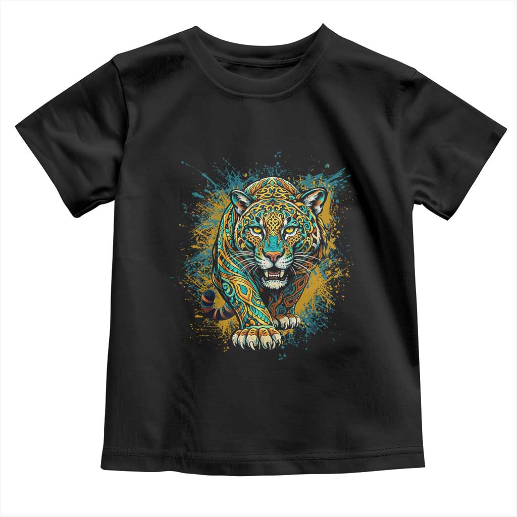 Mandala Spiritual Jaguar Zen Art Toddler T Shirt TS11 Black Print Your Wear