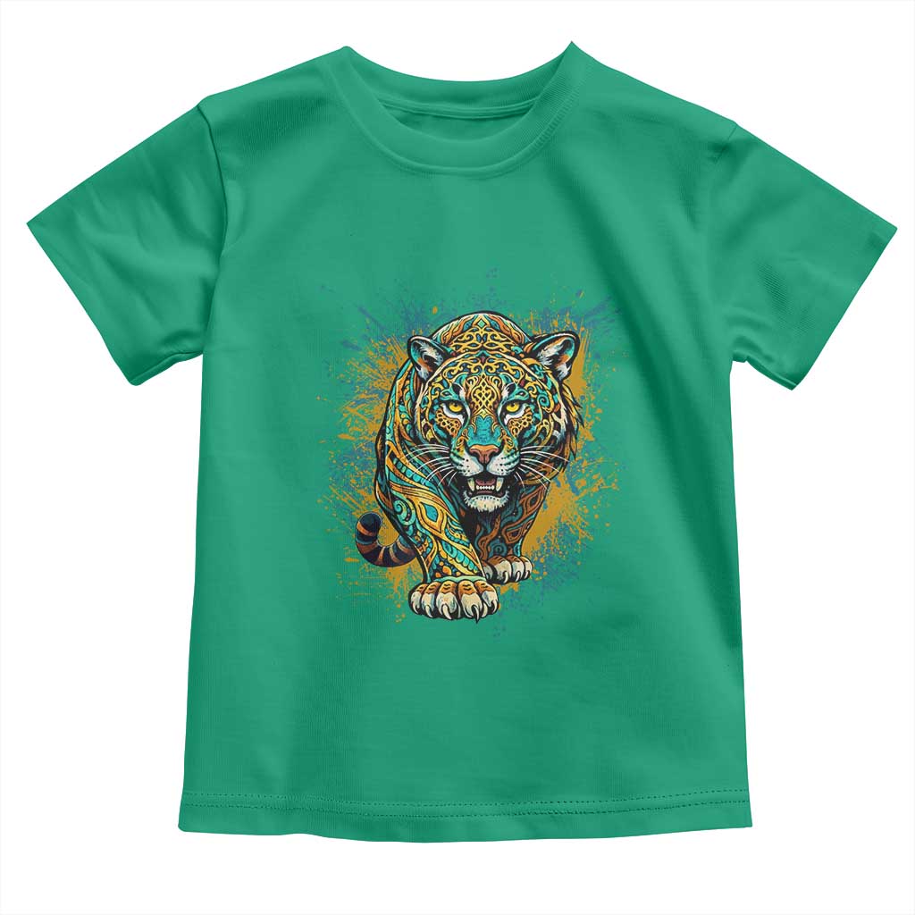 Mandala Spiritual Jaguar Zen Art Toddler T Shirt TS11 Irish Green Print Your Wear