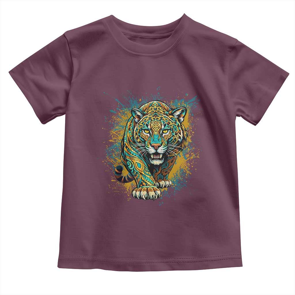 Mandala Spiritual Jaguar Zen Art Toddler T Shirt TS11 Maroon Print Your Wear