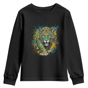 Mandala Spiritual Jaguar Zen Art Youth Sweatshirt TS11 Black Print Your Wear