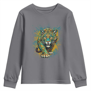 Mandala Spiritual Jaguar Zen Art Youth Sweatshirt TS11 Charcoal Print Your Wear
