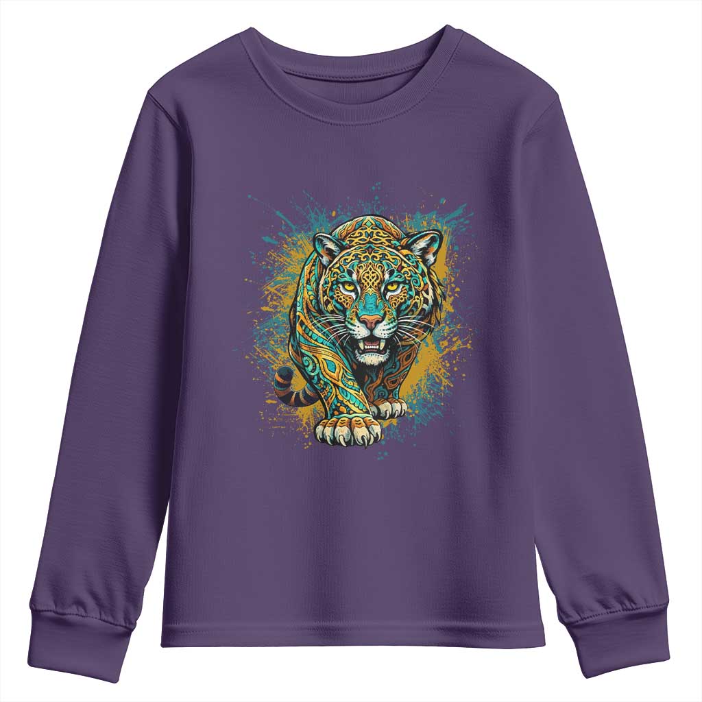 Mandala Spiritual Jaguar Zen Art Youth Sweatshirt TS11 Purple Print Your Wear