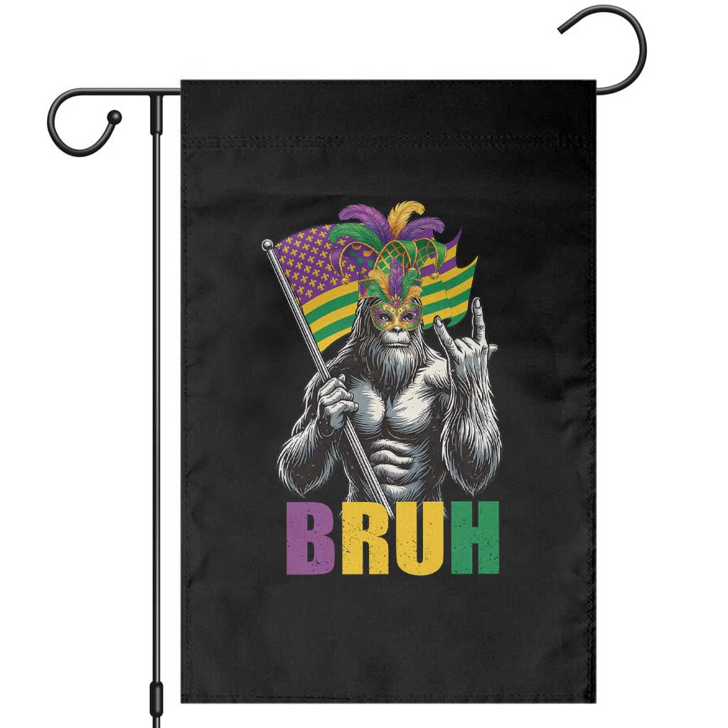 Funny Mardi Gras Bigfoot Bruh Garden Flag Sasquatch Carnival NOLA American Flag TS11 Black Print Your Wear