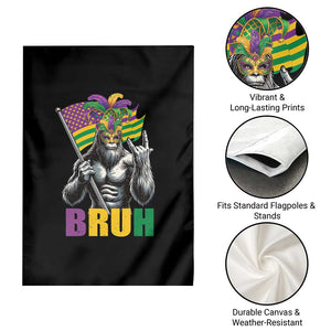 Funny Mardi Gras Bigfoot Bruh Garden Flag Sasquatch Carnival NOLA American Flag TS11 Print Your Wear