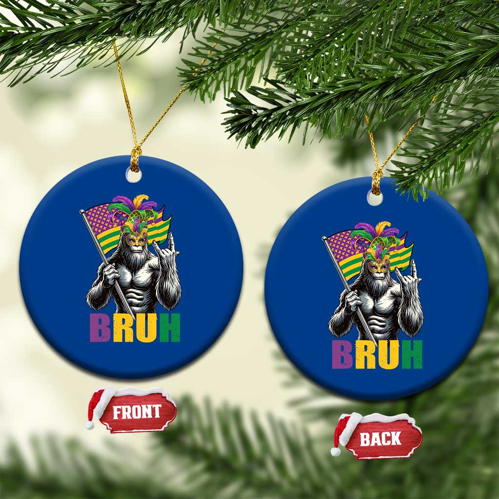 Funny Mardi Gras Bigfoot Bruh Ceramic Ornament Sasquatch Carnival NOLA American Flag TS11 1pc Blue Print Your Wear