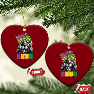 Funny Mardi Gras Bigfoot Bruh Ceramic Ornament Sasquatch Carnival NOLA American Flag TS11 Print Your Wear