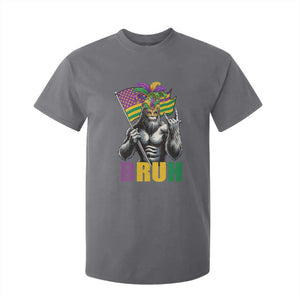 Funny Mardi Gras Bigfoot Bruh T Shirt For Kid Sasquatch Carnival NOLA American Flag TS11 Charcoal Print Your Wear