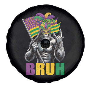 Funny Mardi Gras Bigfoot Bruh Spare Tire Cover Sasquatch Carnival NOLA American Flag TS11 Print Your Wear