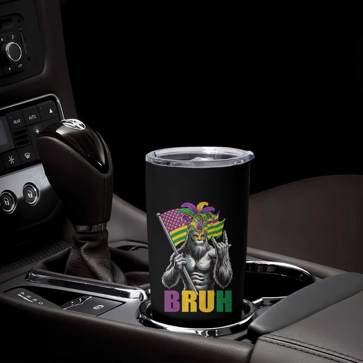 Funny Mardi Gras Bigfoot Bruh Tumbler Cup Sasquatch Carnival NOLA American Flag TS11 Print Your Wear