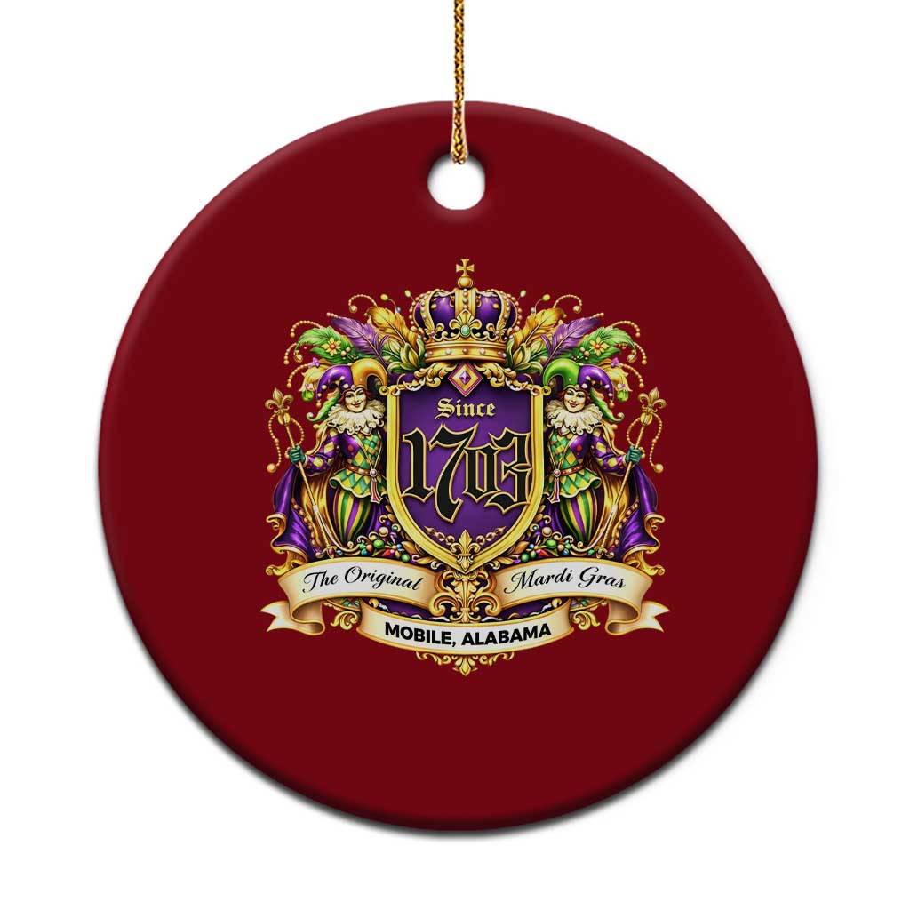 The Original Mardi Gras Mobile Alabama Since 1703 Ceramic Ornament Funny Carnival TS11 1pc Red Print Your Wear