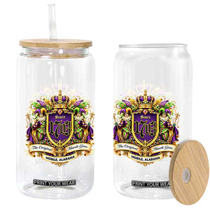 The Original Mardi Gras Mobile Alabama Since 1703 Glass Can Funny Carnival TS11 Print Your Wear