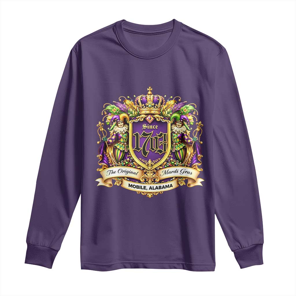 The Original Mardi Gras Mobile Alabama Since 1703 Long Sleeve Shirt Funny Carnival TS11 Purple Print Your Wear