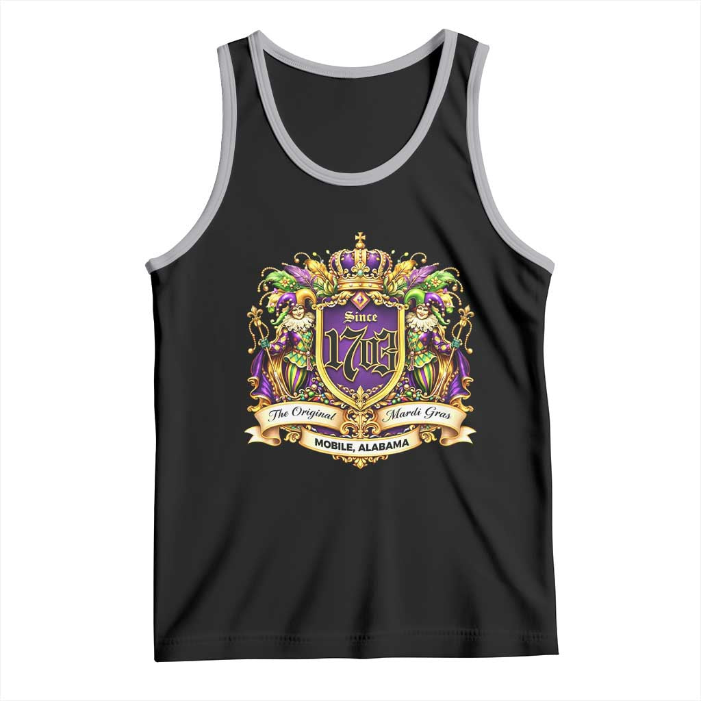 The Original Mardi Gras Mobile Alabama Since 1703 Tank Top Funny Carnival TS11 Black Athletic Heather Print Your Wear