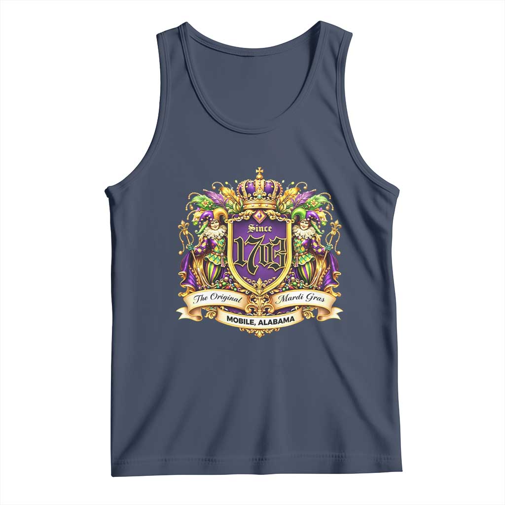 The Original Mardi Gras Mobile Alabama Since 1703 Tank Top Funny Carnival TS11 Navy Print Your Wear