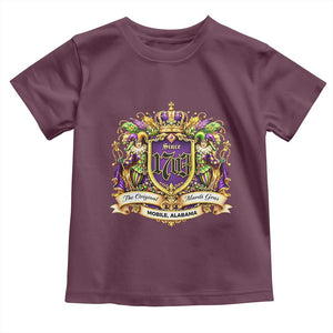 The Original Mardi Gras Mobile Alabama Since 1703 Toddler T Shirt Funny Carnival TS11 Maroon Print Your Wear
