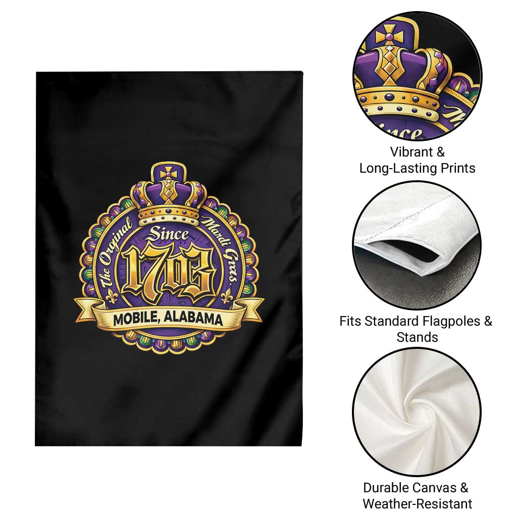 The Original Mardi Gras Mobile Alabama Since 1703 Garden Flag TS11 Print Your Wear
