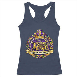 The Original Mardi Gras Mobile Alabama Since 1703 Racerback Tank Top TS11 Navy Print Your Wear