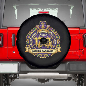 The Original Mardi Gras Mobile Alabama Since 1703 Spare Tire Cover TS11 Black Print Your Wear