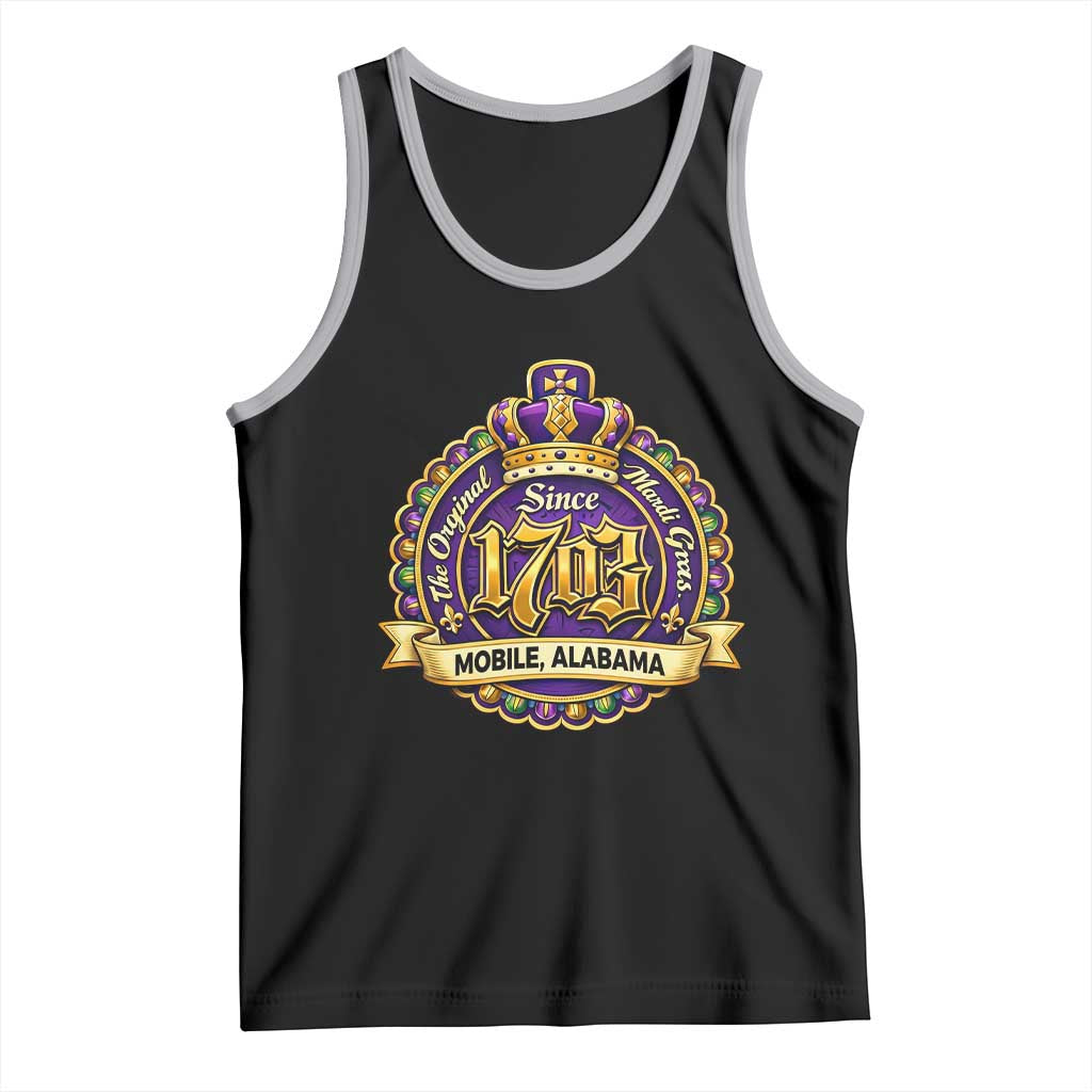 The Original Mardi Gras Mobile Alabama Since 1703 Tank Top TS11 Black Athletic Heather Print Your Wear