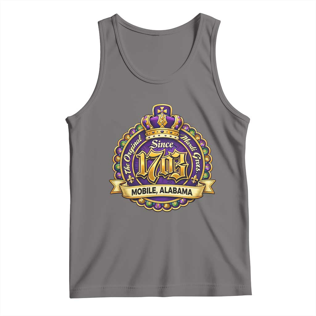 The Original Mardi Gras Mobile Alabama Since 1703 Tank Top TS11 Deep Heather Print Your Wear