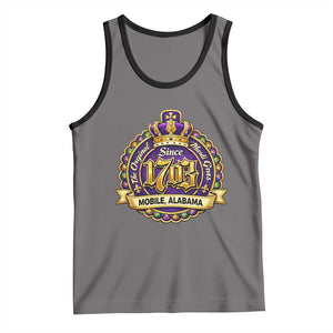 The Original Mardi Gras Mobile Alabama Since 1703 Tank Top TS11 Deep Heather Black Print Your Wear