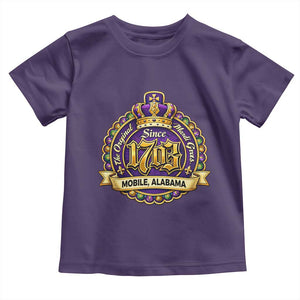 The Original Mardi Gras Mobile Alabama Since 1703 Toddler T Shirt TS11 Purple Print Your Wear