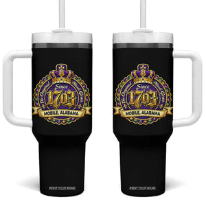 The Original Mardi Gras Mobile Alabama Since 1703 Tumbler With Handle TS11 One Size: 40 oz Black Print Your Wear