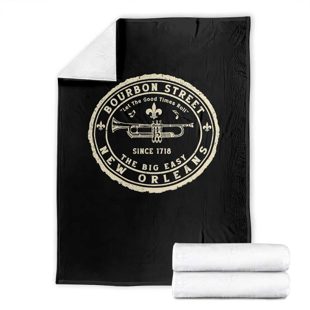 New Orleans Bourbon Street The Big Easy Throw Blanket Let The Good Times Roll TS11 Black Print Your Wear