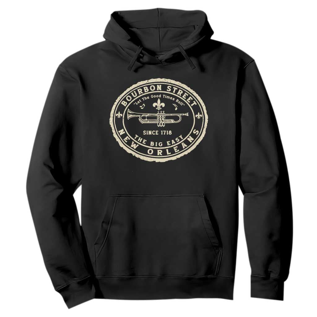 New Orleans Bourbon Street The Big Easy Hoodie Let The Good Times Roll TS11 Black Print Your Wear