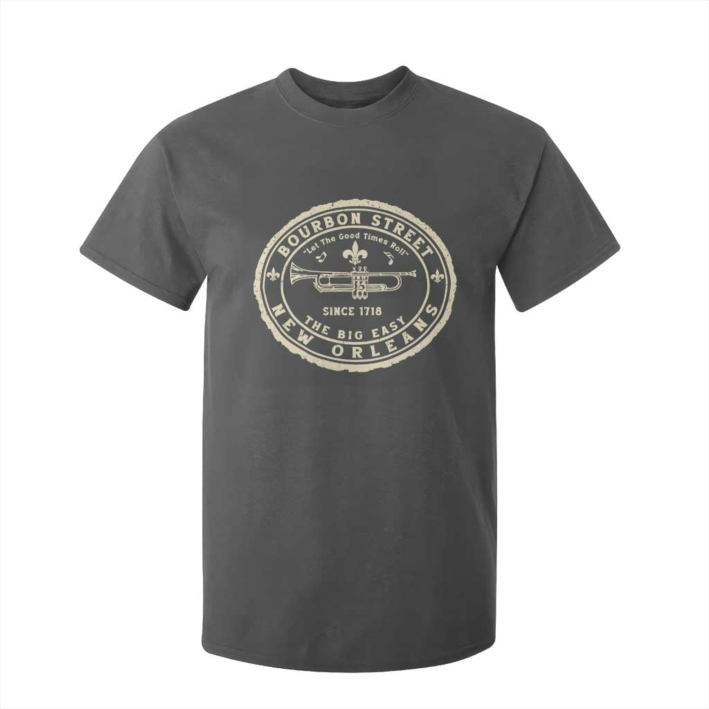 New Orleans Bourbon Street The Big Easy T Shirt For Kid Let The Good Times Roll TS11 Dark Heather Print Your Wear