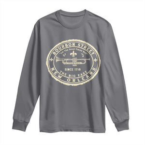New Orleans Bourbon Street The Big Easy Long Sleeve Shirt Let The Good Times Roll TS11 Charcoal Print Your Wear