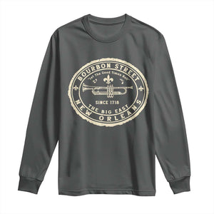 New Orleans Bourbon Street The Big Easy Long Sleeve Shirt Let The Good Times Roll TS11 Dark Heather Print Your Wear