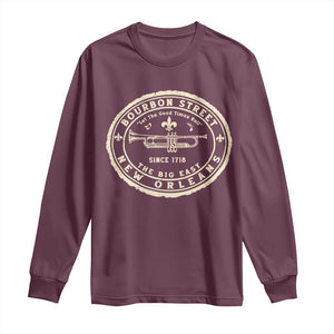 New Orleans Bourbon Street The Big Easy Long Sleeve Shirt Let The Good Times Roll TS11 Maroon Print Your Wear