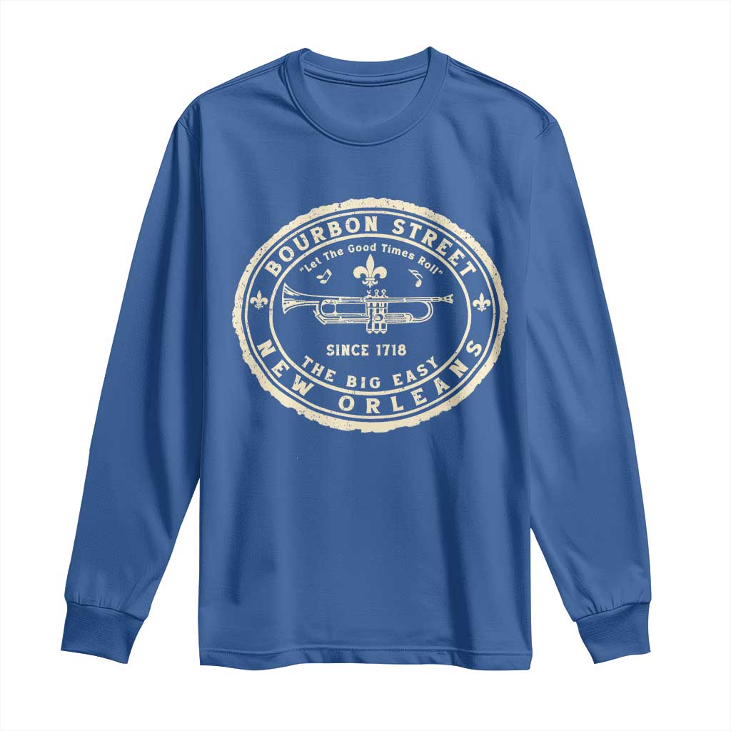 New Orleans Bourbon Street The Big Easy Long Sleeve Shirt Let The Good Times Roll TS11 Royal Blue Print Your Wear