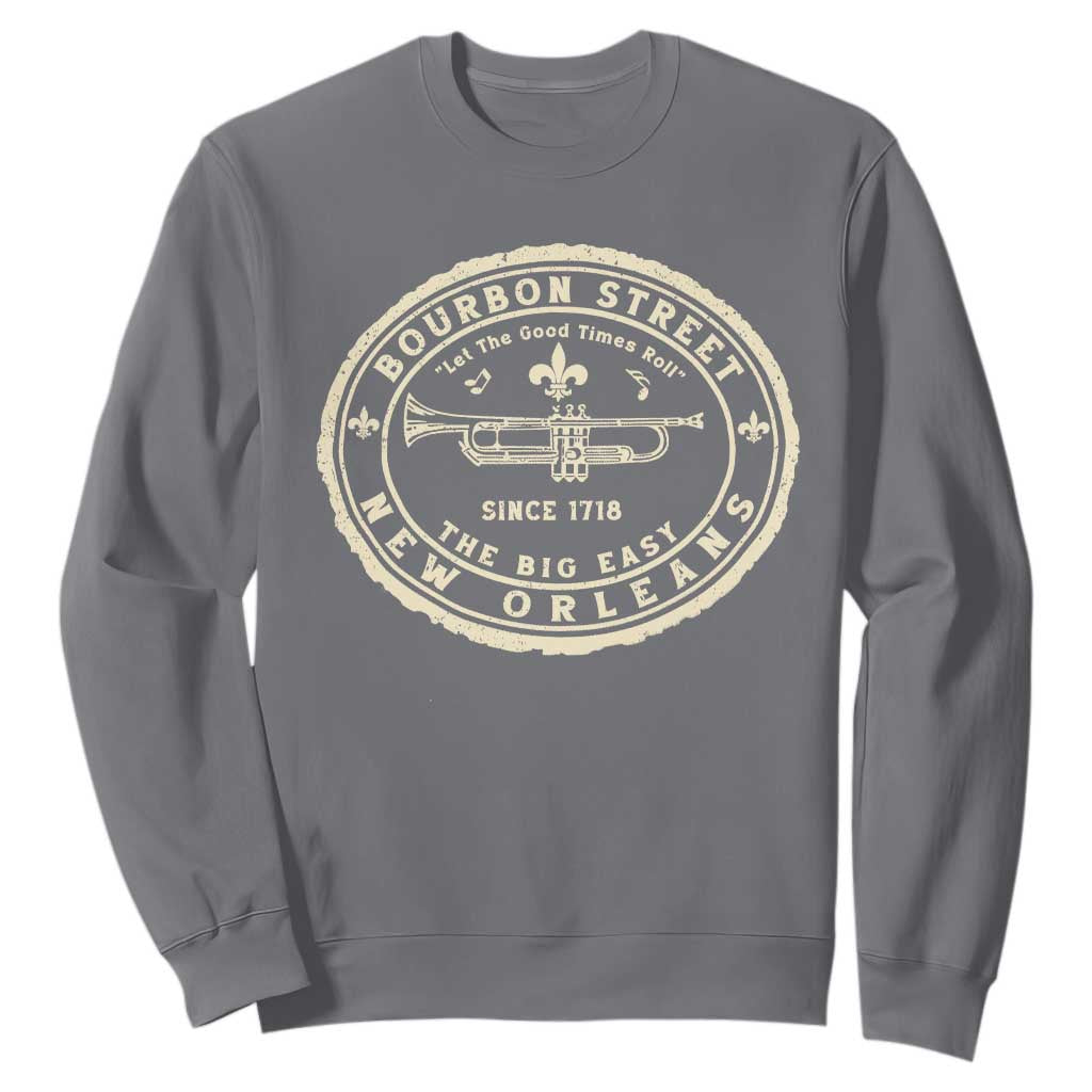 New Orleans Bourbon Street The Big Easy Sweatshirt Let The Good Times Roll TS11 Charcoal Print Your Wear
