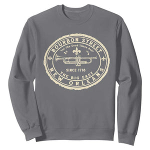 New Orleans Bourbon Street The Big Easy Sweatshirt Let The Good Times Roll TS11 Charcoal Print Your Wear