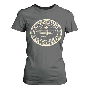 New Orleans Bourbon Street The Big Easy T Shirt For Women Let The Good Times Roll TS11 Dark Heather Print Your Wear