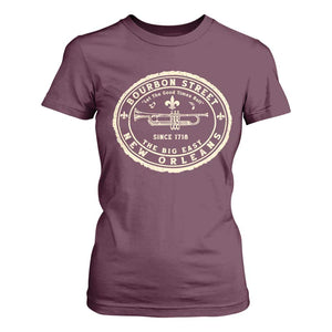 New Orleans Bourbon Street The Big Easy T Shirt For Women Let The Good Times Roll TS11 Maroon Print Your Wear