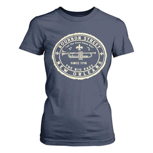 New Orleans Bourbon Street The Big Easy T Shirt For Women Let The Good Times Roll TS11 Navy Print Your Wear