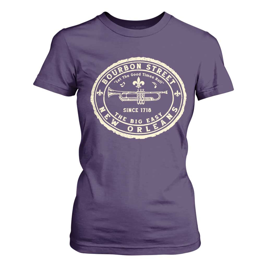 New Orleans Bourbon Street The Big Easy T Shirt For Women Let The Good Times Roll TS11 Purple Print Your Wear